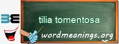 WordMeaning blackboard for tilia tomentosa